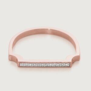 Monica Vinader Signature Ring 18k Rose Gold Vermeil Pave 5.5